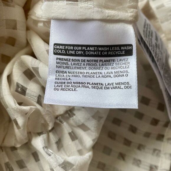 Levi’s Windowpane Delilah Wrap Puff Sleeve Top White Size S - Picture 13 of 14